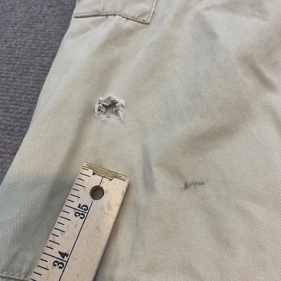 Nautica Women's VTG Y2K Khaki Cargo Pants Size 12 Wide Leg Fits 33x32 Distressed - Picture 5 of 13